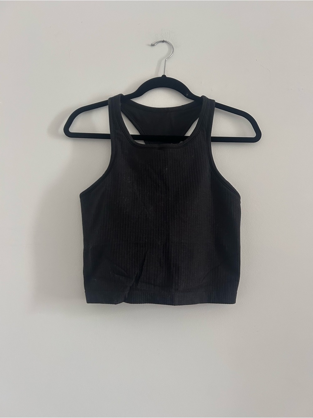 lululemon athletica Black Ribbed Racerback Crop Tank